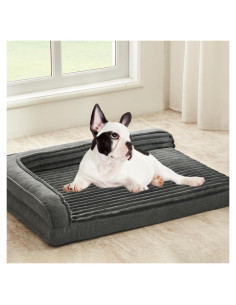 Cama ortopédica para perros WINDRACING 76x51cm gris impermeable
