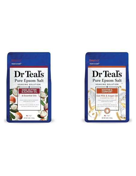 Baños de Sal de Epsom Dr Teal's 2x1.36 kg Manteca Karité y Avena