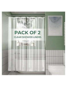 Cortina de Ducha Impermeable AmazerBath 91x183 cm - 2 Paquetes