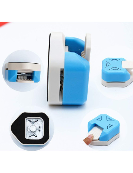 Esquinador de Papel 3 en 1 QIQQIKIN - Cortador de Esquinas 4mm, 7mm, 10mm Esquinador de Papel 3 en 1 QIQQIKIN - Cortador de Esquinas 4mm, 7mm, 10mm