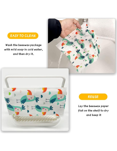 Envolturas de Cera de Abeja Reutilizables WDG - Paquete de 9