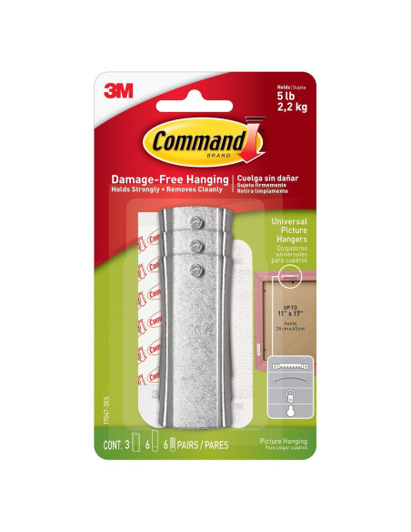 Colgador de Imágenes Command 2.27 kg - 3 Colgadores y Tiras