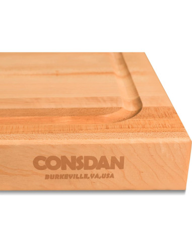 Tabla de Cortar de Madera de Arce Duro CONSDAN 40.6x30.5cm