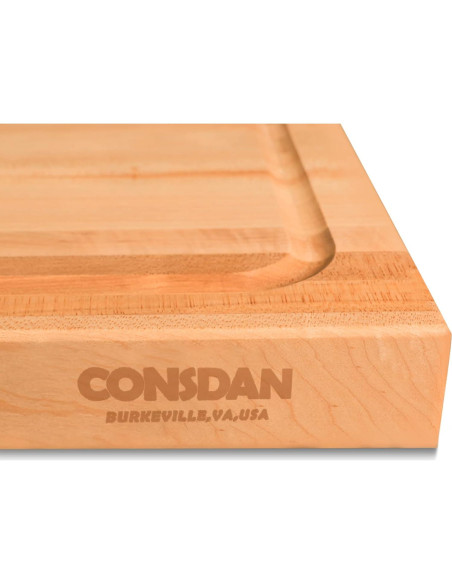 Tabla de Cortar de Madera de Arce Duro CONSDAN 40.6x30.5cm