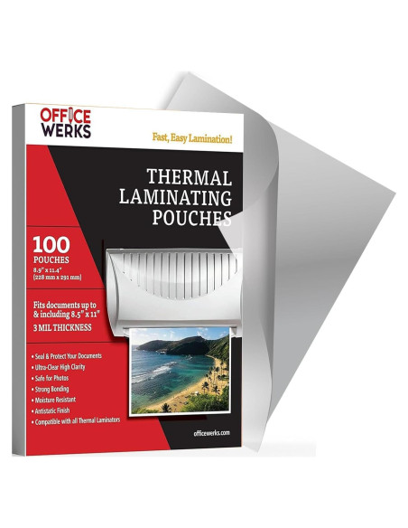 Fundas de Laminado Térmico Office Werks 100 Unidades Carta 3 Mil