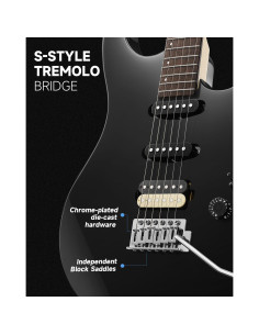 Guitarra Eléctrica Donner DMT-66 39" para Principiantes Negra 2