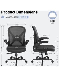 Silla de Oficina Ergonómica ZZH 7001BLACK con Soporte Lumbar 2