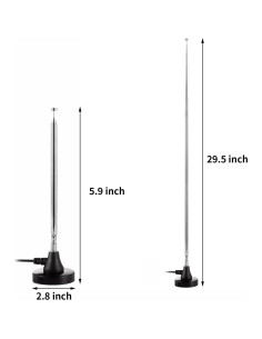 Antena FM Telescópica Amplificada Eifagur con Base Magnética 2
