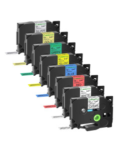 Cinta de Etiquetas Laminada Greencycle TZe231 12mm 8 Paquete