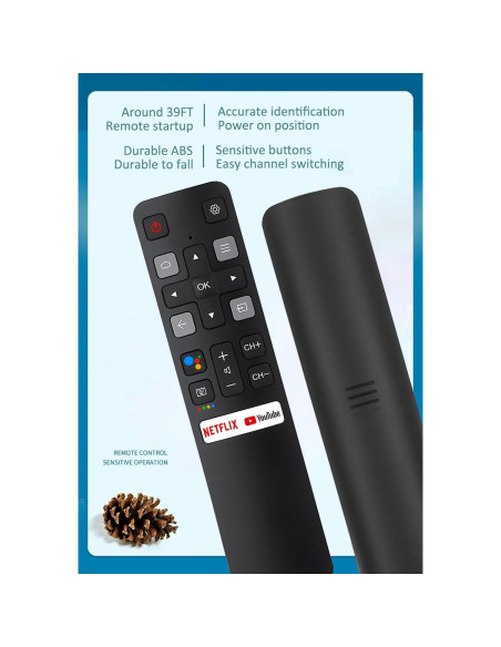 Control Remoto Universal TCL RC802V FNR1 para Android 4K UHD TV Control Remoto Universal TCL RC802V FNR1 para Android 4K UHD TV