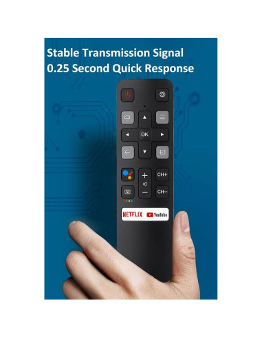 Control Remoto Universal TCL RC802V FNR1 para Android 4K UHD TV