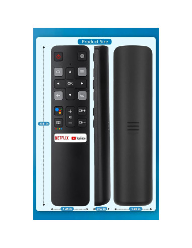 Control Remoto Universal TCL RC802V FNR1 para Android 4K UHD TV