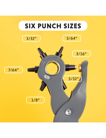 Perforadora de Agujeros de Cuero Herramientas Generales - 6 Tamaños