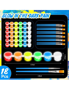 Set de Pintura Acrílica Brillante Fulmoon 6 Colores 17x2 cm 2