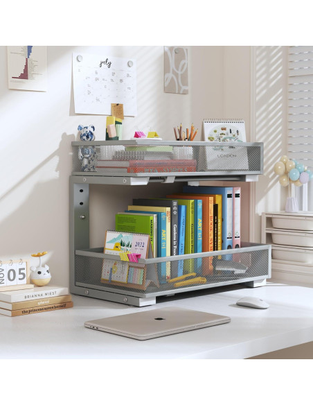 Organizador Bajo Fregadero Biboraya 2 Niveles Ajustable Gris Organizador Bajo Fregadero Biboraya 2 Niveles Ajustable Gris