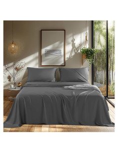 Juego de Sábanas Queen LBRO2M 100% Viscosa Bambú 4 Piezas