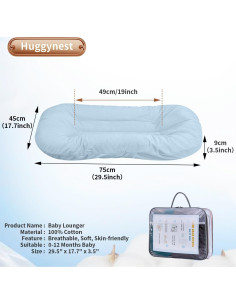 Cuna Portátil para Bebés Huggynest Azul 0-12 Meses 2