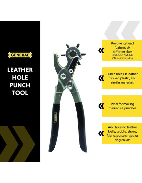 Perforadora de Agujeros de Cuero Herramientas Generales - 6 Tamaños