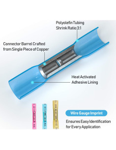 Kit de Conectores de Cable TICONN 60PCS Aislados a Prueba de Agua 2