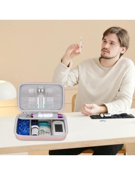 Estuche de Viaje para Suministros Diabéticos Elonbo Oro Rosa