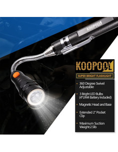 Juego de Herramientas Telescópicas KOOPOOL con Linterna LED 2