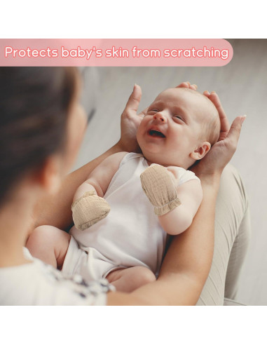 8 Pares Manoplas de Muselina para Bebés 0-6 Meses Algodón