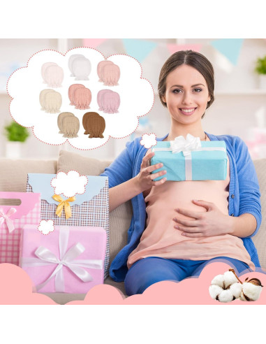 8 Pares Manoplas de Muselina para Bebés 0-6 Meses Algodón