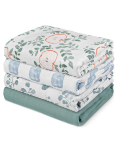 Mantas de Muselina Gllquen 4-Pack 90x100 cm Transpirables