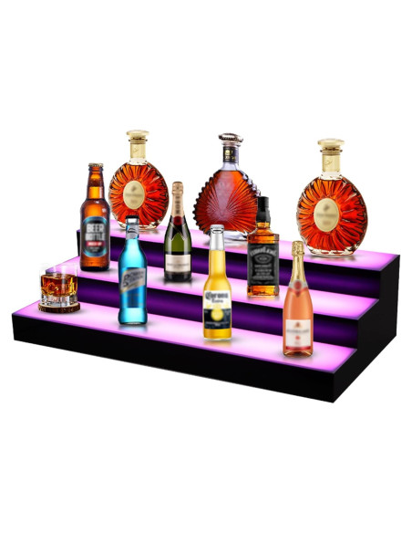 Exhibidor de Botellas de Licor LED FAHKNS 3 Niveles 40.64 cm