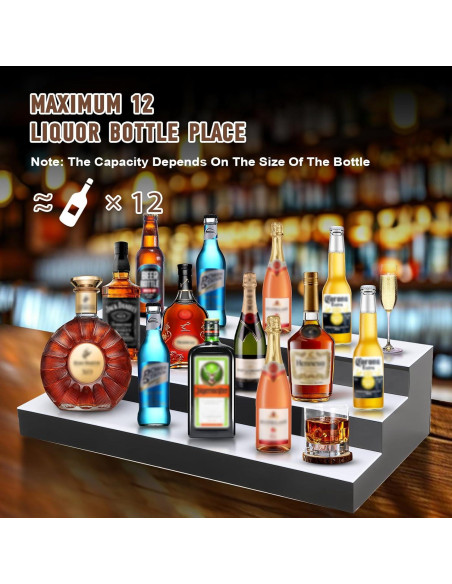 Exhibidor de Botellas de Licor LED FAHKNS 3 Niveles 40.64 cm