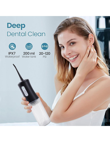 Irrigador Dental Inalámbrico KIDSCOTER Negro 4 Modos 200ml