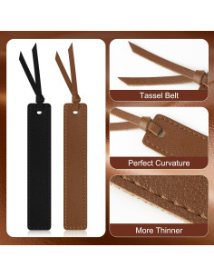 Marcadores de Piel PU MIXVOVA, 6 Pcs, 19.5 cm, Oscuro Retro 2