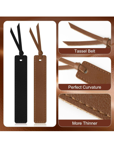 Marcadores de Piel PU MIXVOVA, 6 Pcs, 19.5 cm, Oscuro Retro