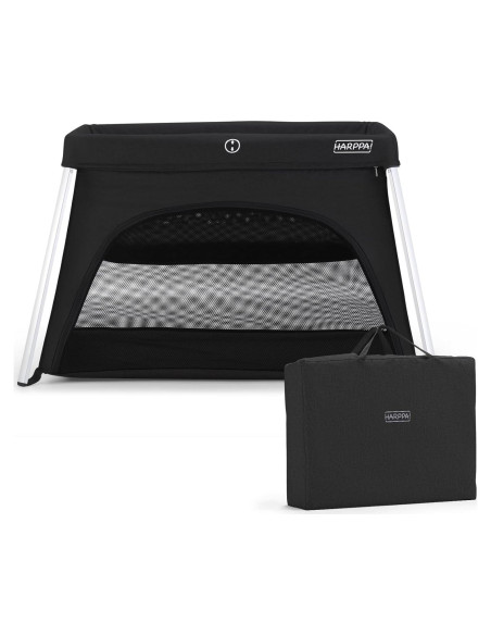 Cuna de viaje HARPPA 3 en 1 portátil negra, plegable y ligera