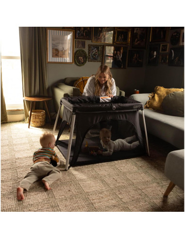 Cuna de viaje HARPPA 3 en 1 portátil negra, plegable y ligera