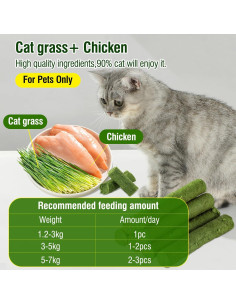 Palitos de Hierba para Gatos Hkpetie 30g - Snack Natural Saludable 2