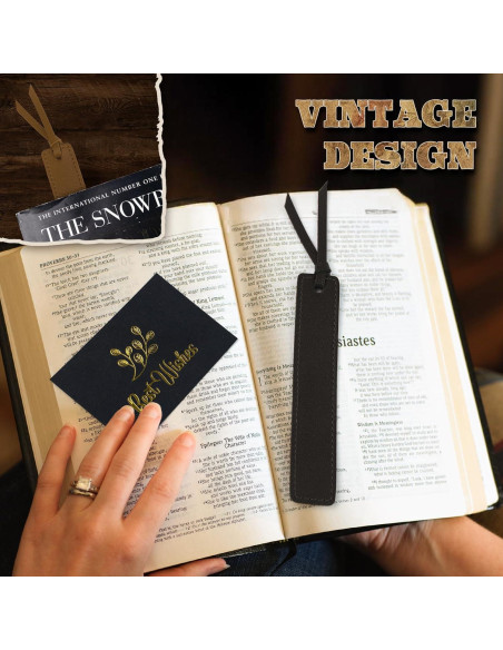 Marcadores de Piel PU MIXVOVA, 6 Pcs, 19.5 cm, Oscuro Retro