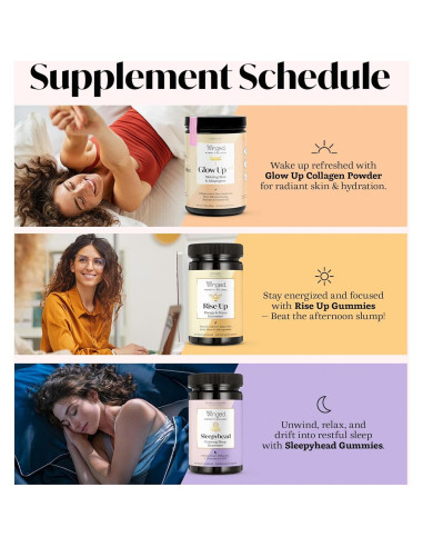 Polvo de Colágeno para Mujeres Winged Glow Up 255g - Belleza Piel, Cabello y Uñas