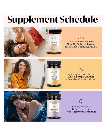 Polvo de Colágeno para Mujeres Winged Glow Up 255g - Belleza Piel, Cabello y Uñas