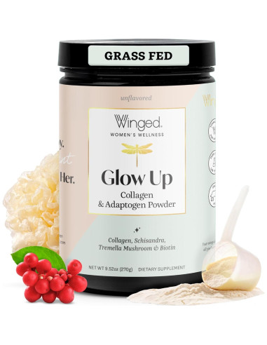 Polvo de Colágeno para Mujeres Winged Glow Up 255g - Belleza Piel, Cabello y Uñas