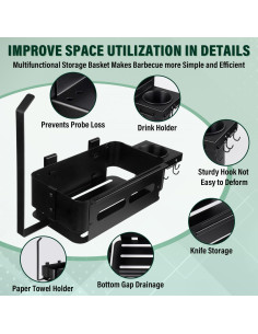 Cesta de Almacenamiento Goldusk para Parrillas Traeger - Acero Inoxidable 2