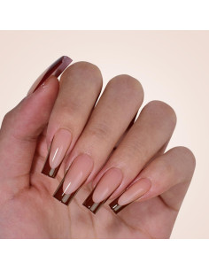 Uñas Postizas BTArtboxnails Cuadradas Largas Francés Gel Suave 2