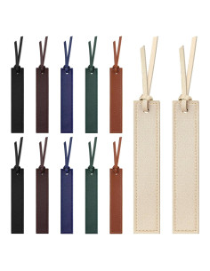 12 Piezas Marcadores de Páginas de Cuero Kdafio Personalizables