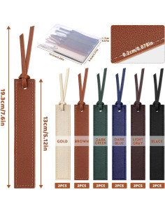 12 Piezas Marcadores de Páginas de Cuero Kdafio Personalizables 2