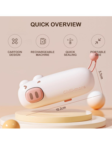 Mini Sello de Bolsas Melisandex Rosa Recargable Tipo-C