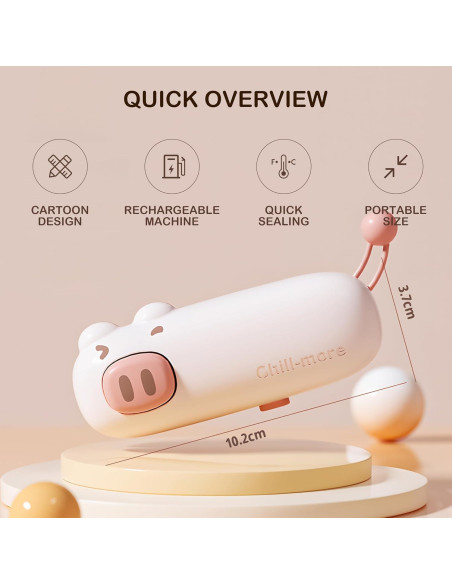 Mini Sello de Bolsas Melisandex Rosa Recargable Tipo-C