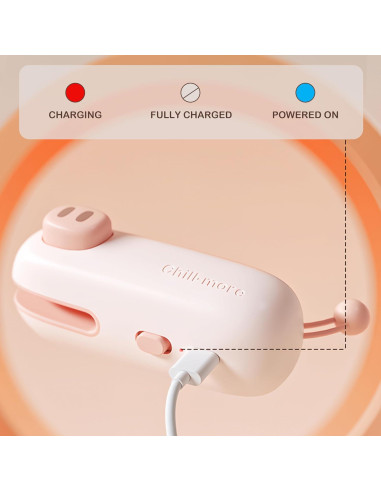 Mini Sello de Bolsas Melisandex Rosa Recargable Tipo-C