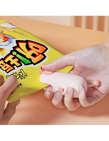 Mini Sello de Bolsas Melisandex Rosa Recargable Tipo-C