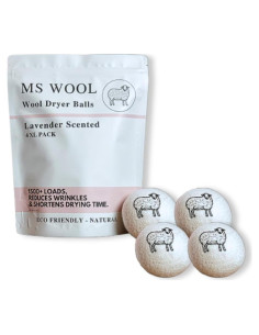 Bolas de Secado de Lana Ms Wool - 4 XL con Aroma a Lavanda