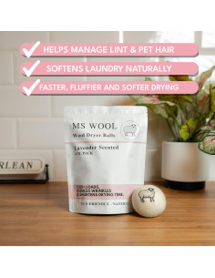 Bolas de Secado de Lana Ms Wool - 4 XL con Aroma a Lavanda 2